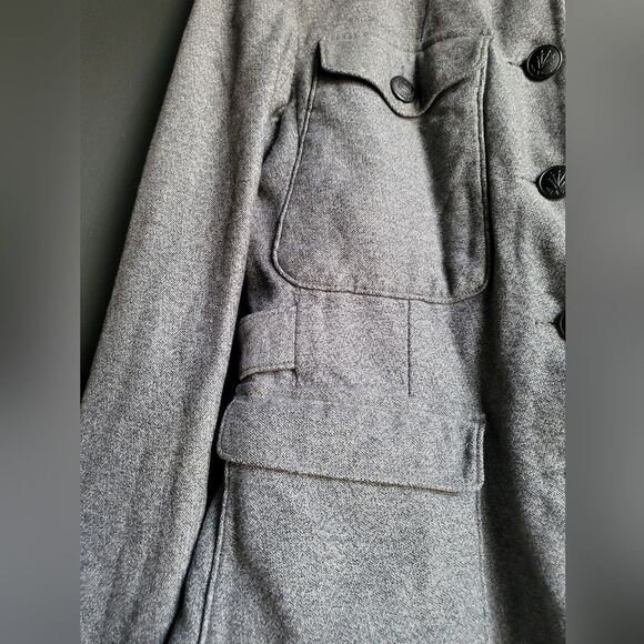 Vintage Rag & Bone Gray Black Utility Military Jacket Sz 8 Cotton - Picture 3 of 11